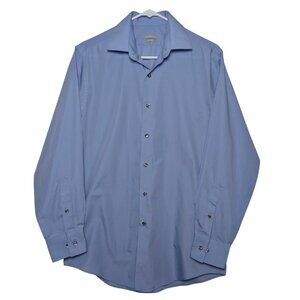 Van Heusen Men’s Blue Button Down Shirt Size 15 32/33 Fitted